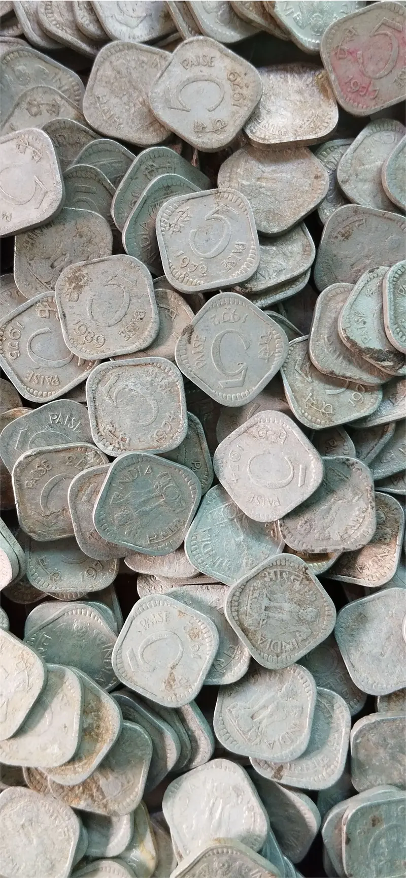 5 Paise  Aluminium Big Size  Coin , (1972 - 1984 ) , Square Shape - 500