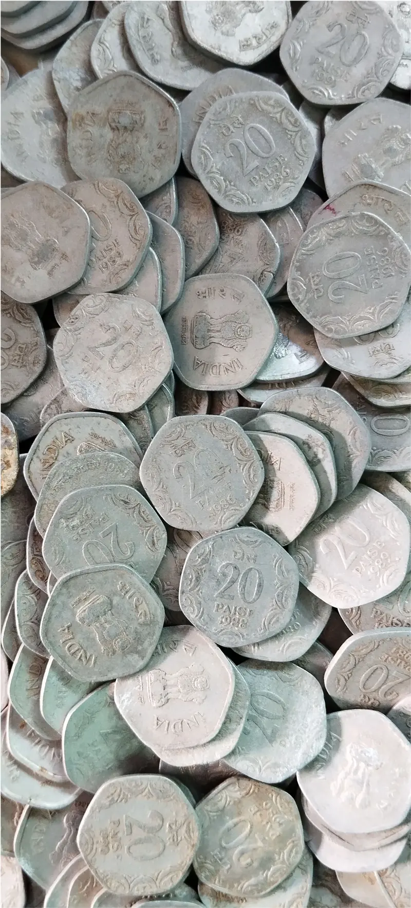 20 Paise Aluminium Coin ( 1982 - 1997 ) , Hexagonal - 1000