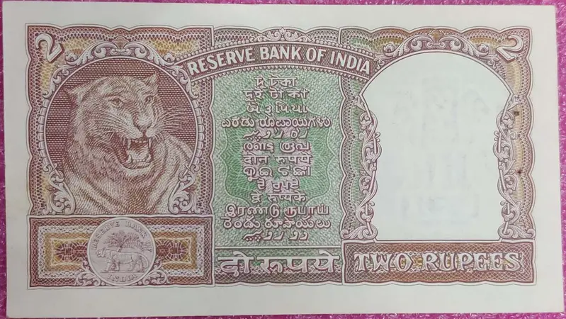 R2 HALF TIGER P.C. BHATTACHARYA - UNC  INDIA -B5 - 1