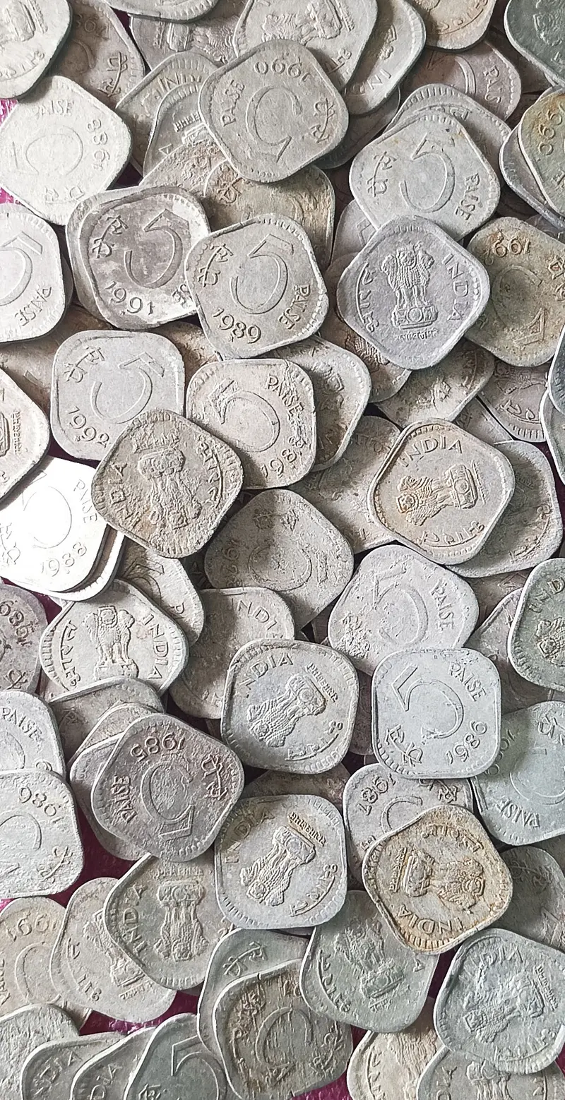 5 Paise Aluminium Slim Size coin ( 1985 - 1994 ) Square Shape - 50
