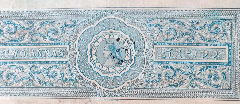 BRITISH INDIA - QUEEN VICTORIA ( QV ) - 2 Annas MADRAS - Stamp Paper , Revenue , Fiscal , Court Fee - 1