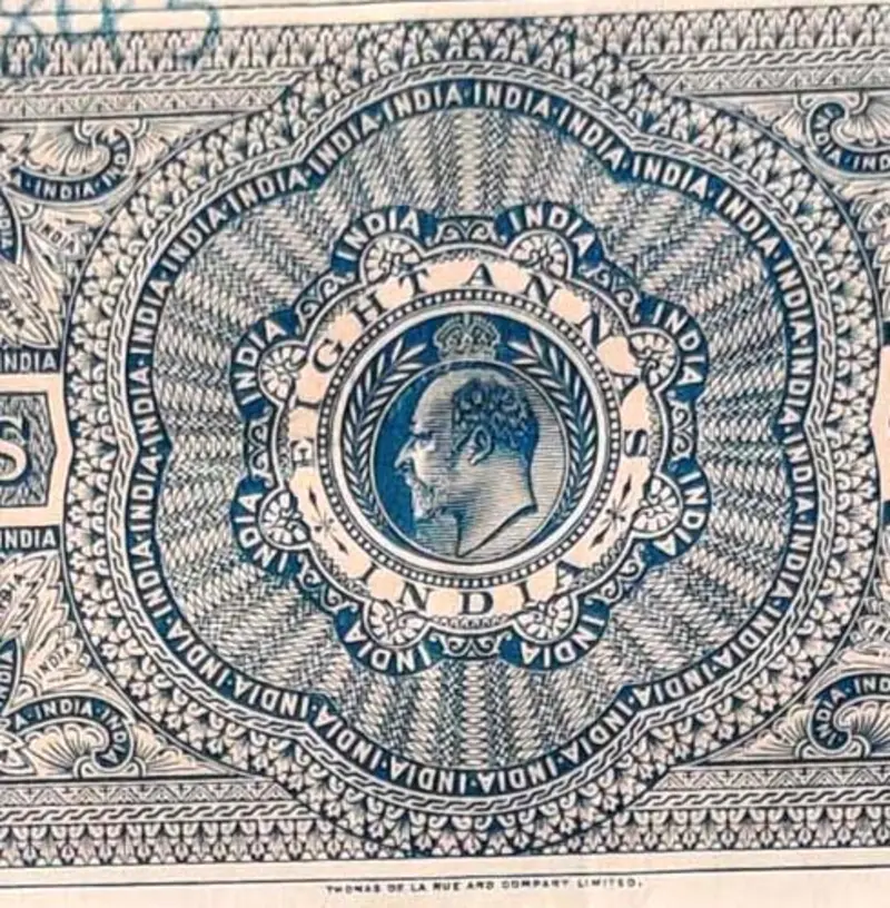 BRITISH INDIA - KING EDWARD VII ( KE VII ) - 8 Annas  - Stamp Paper , Revenue , Fiscal , Court Fee - 1