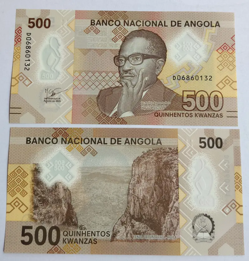ANGOLA - 500 KWANZAS  -  POLIMER NOTE - UNC & MINT CONDITION - 1