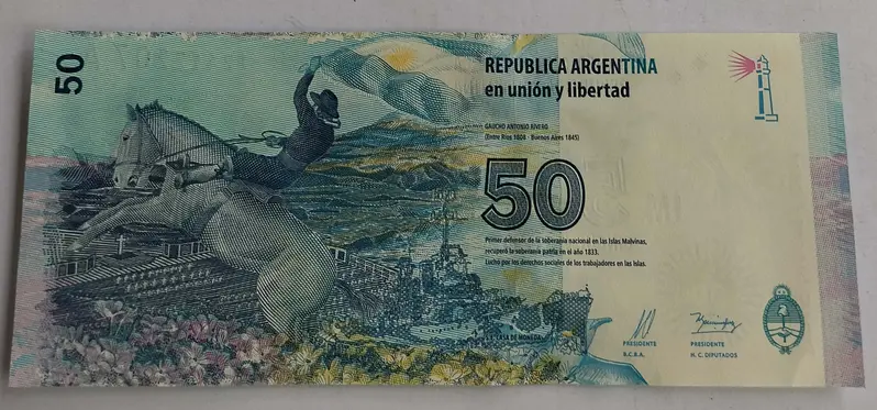 ARGENTINA - 50 PESOS - UNC & MINT CONDITION - 1