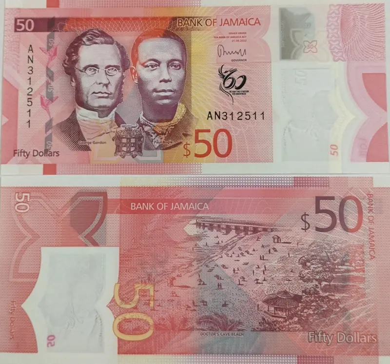 JAMAICA - 50 DOLLAR - COMMEMORATIVE - POLYMER NOTE - UNC & MINT CONDITION - 1