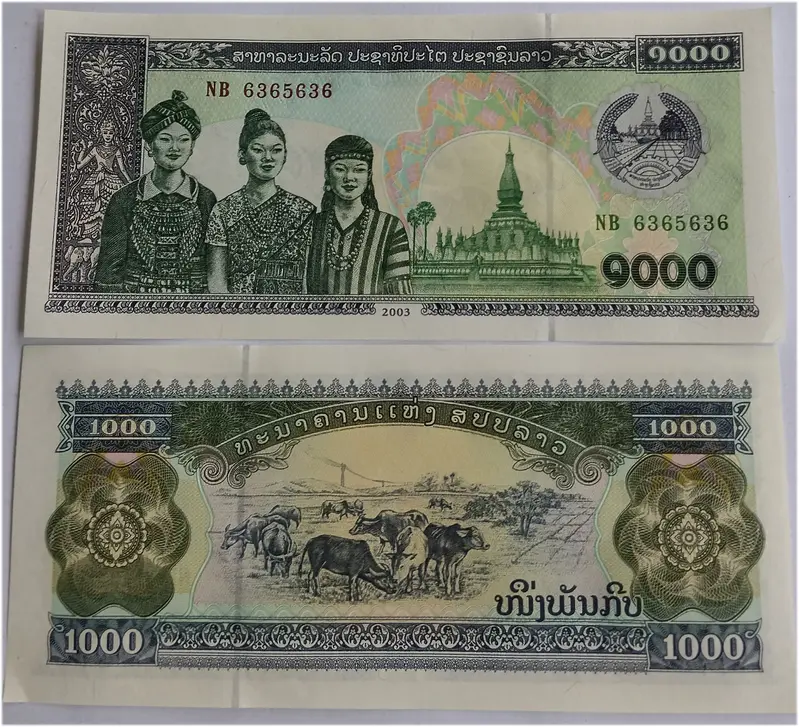 LAOS - 1000 KIP - UNC & MINT CONDITION - 1