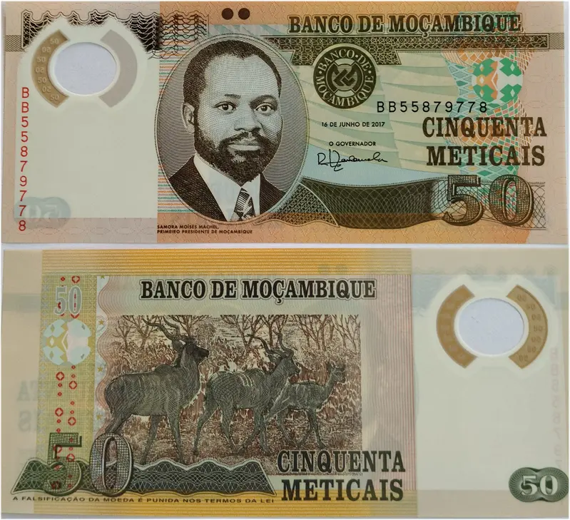 MOZAMBIQUE - 50 METICAIS - POLYMER NOTE - UNC & MINT CONDITION - 1