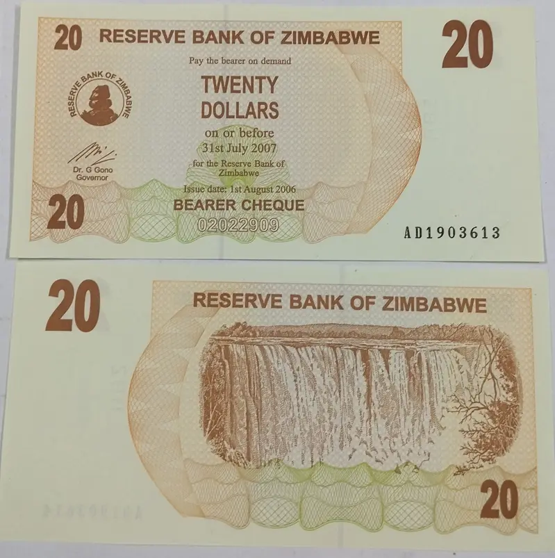 ZIMBABWE - 20  DOLLAR - UNC & MINT CONDITION - 1