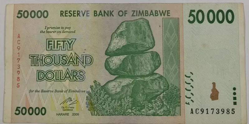 ZIMBABWE - 50,000 DOLLARS - VERY FINE CONDITION - 1