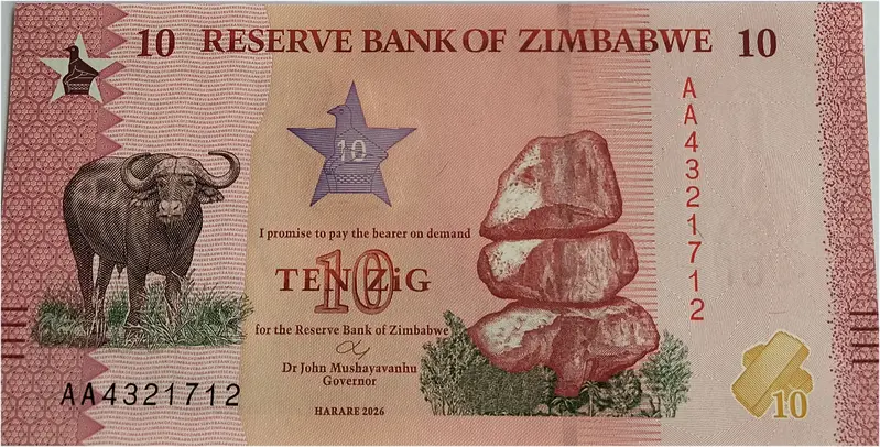 ZIMBABWE - 10 GOLD ZIG - UNC & MINT CONDITION ( 2026 ) - 1
