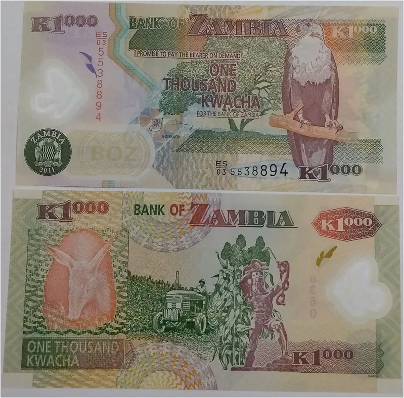 ZAMBIA - 1000 KWACHA - POLYMER NOTE - UNC & MINT CONDITION (2011) - 1