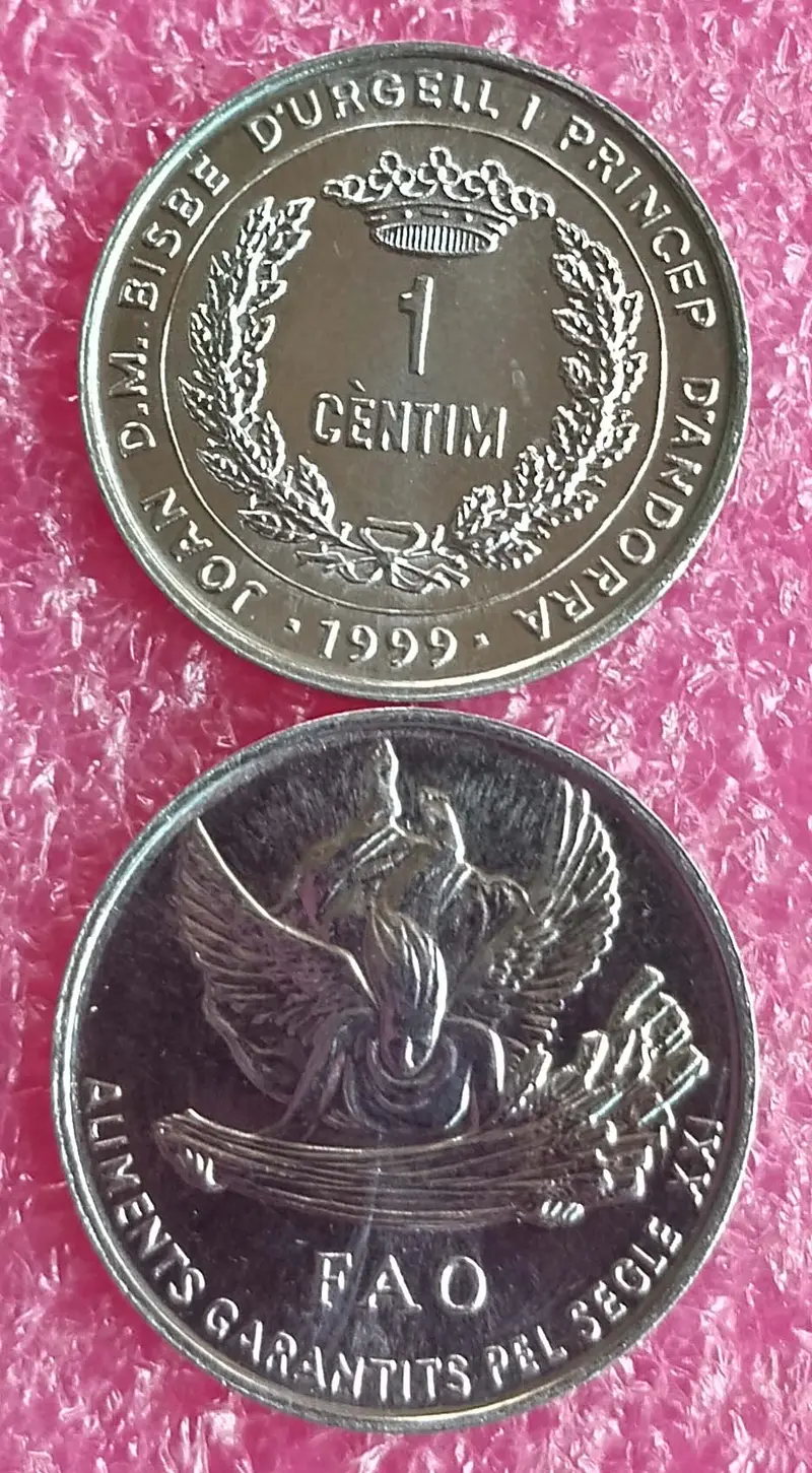 ANDORRA - 1 CENTIM COIN COMMEMORATIVE - UNC MINT CONDITION (FAO) - 1
