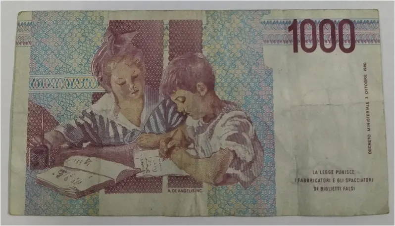 ITALY -  1000 LIRE -  USED GOOD CONDITION - 1