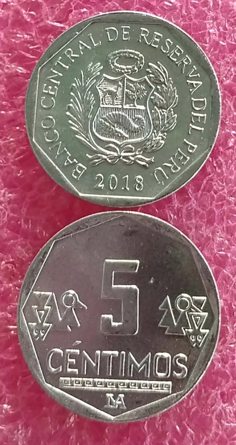 PERU - 5 CENTIMOS COIN -  RARE UNC CONDITION (2019) - 1