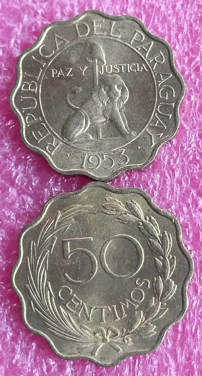 PARAGUAY - 50 CENTIMOS COIN - UNC MINT CONDITION (1953) - 1