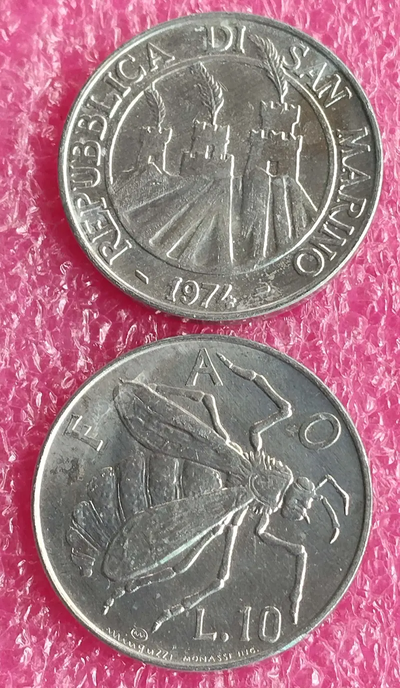 SAN MARINO - 10 LIRE COIN - UNC CONDITION (1974) - 1