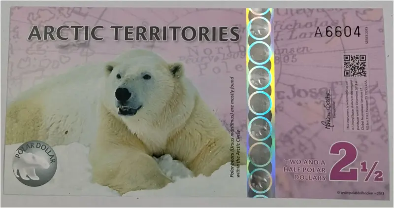 ARCTIC - 2 1/2 POLAR DOLLAR - UNC MINT CONDITION - 1