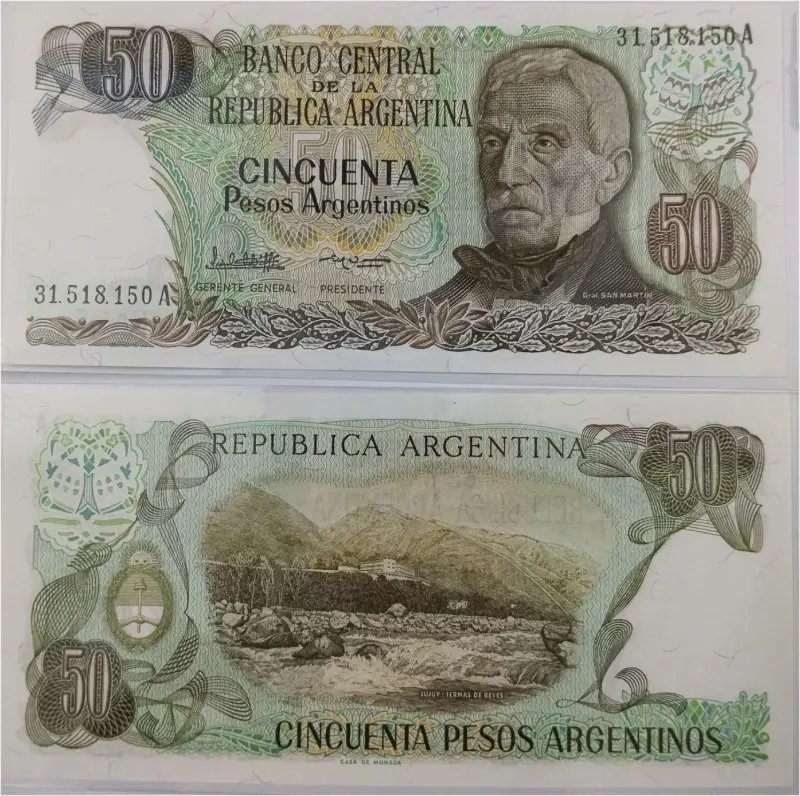 ARGENTINA - 50 PESOS -  UNC MINT CONDITION  (1987) - 1