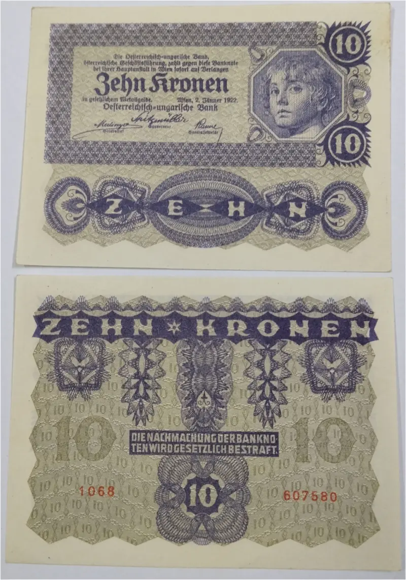 AUSTRIA - 10 KRONEN -  AUNC CONDITION (1922) - 1
