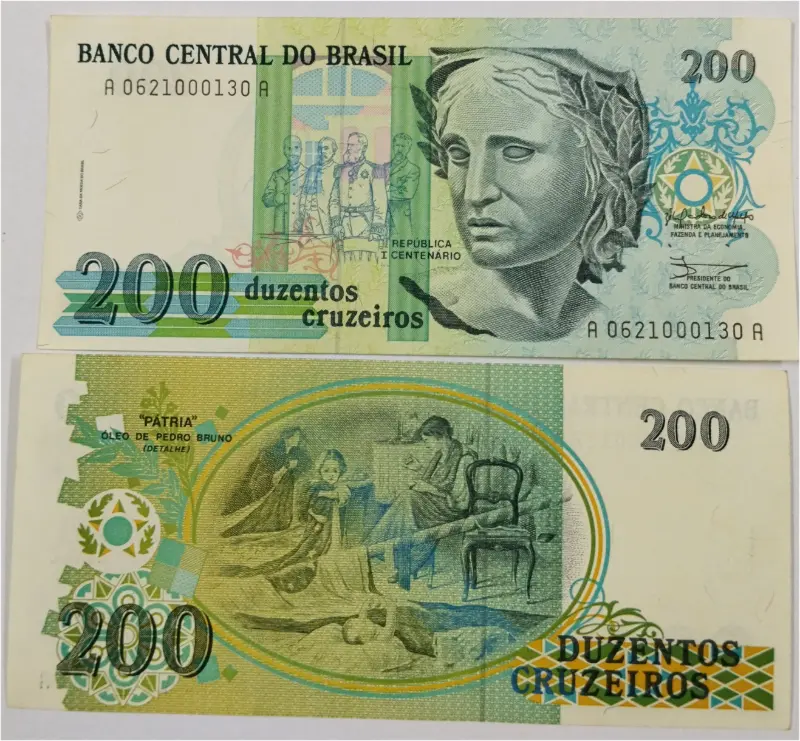 BRAZIL - 200 BRAZILIAN - UNC MINT CONDITION (1990) - 1