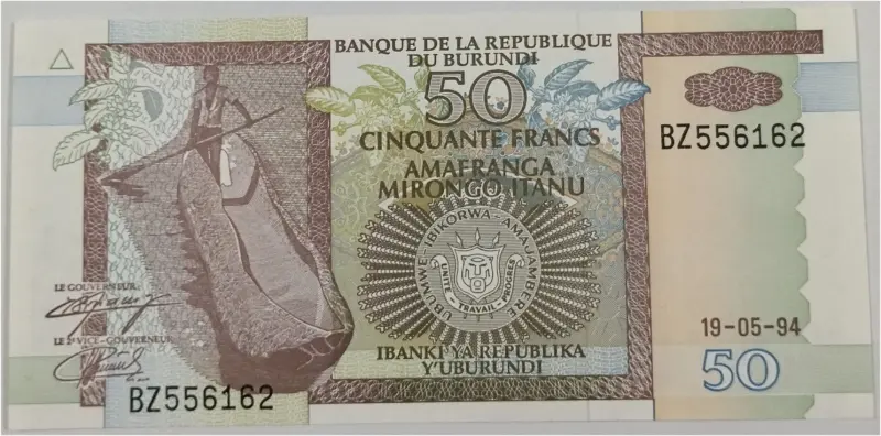 BURUNDI - 50 FRANCS - UNC MINT CONDITION (1994) - 1