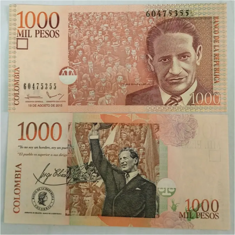 COLOMBIA - 1000 PESOS - UNC & MINT CONDITION (2015) - 1