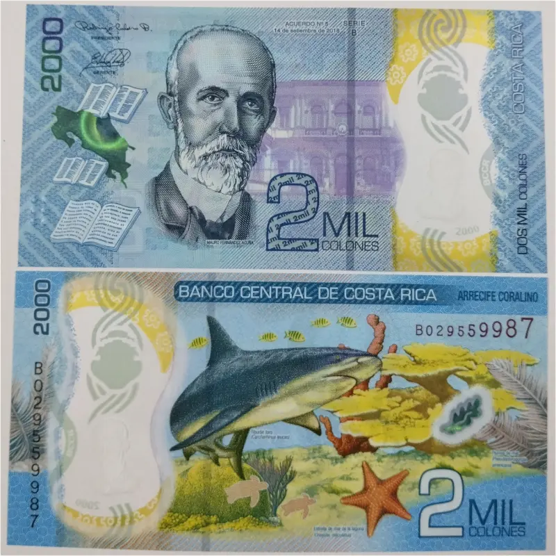 COSTA RICA - 2000 COLONES POLYMER NOTE -  GEM UNC MINT CONDITION (2018 & 2022) - 1