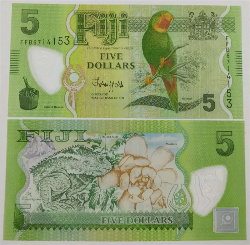 FIJI - 5 DOLLARS -  POLYMER NOTE -  GEM UNC MINT CONDITION (2012 & 2026) - 1