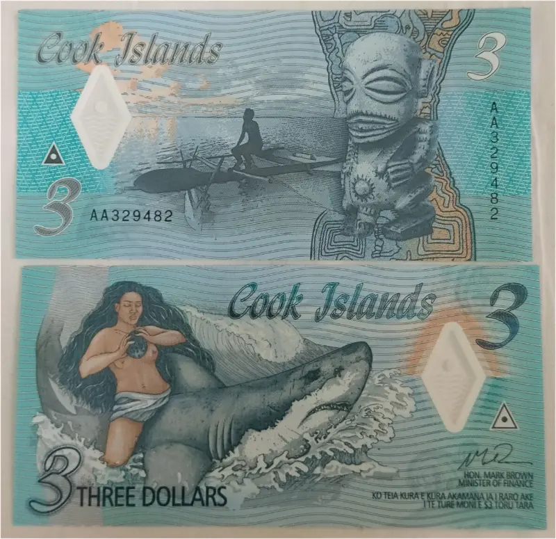ISLAND - 3 DOLLAR COMMEMORATIVE -  POLYMER NOTE - UNC & MINT CONDITION (2021) - 1