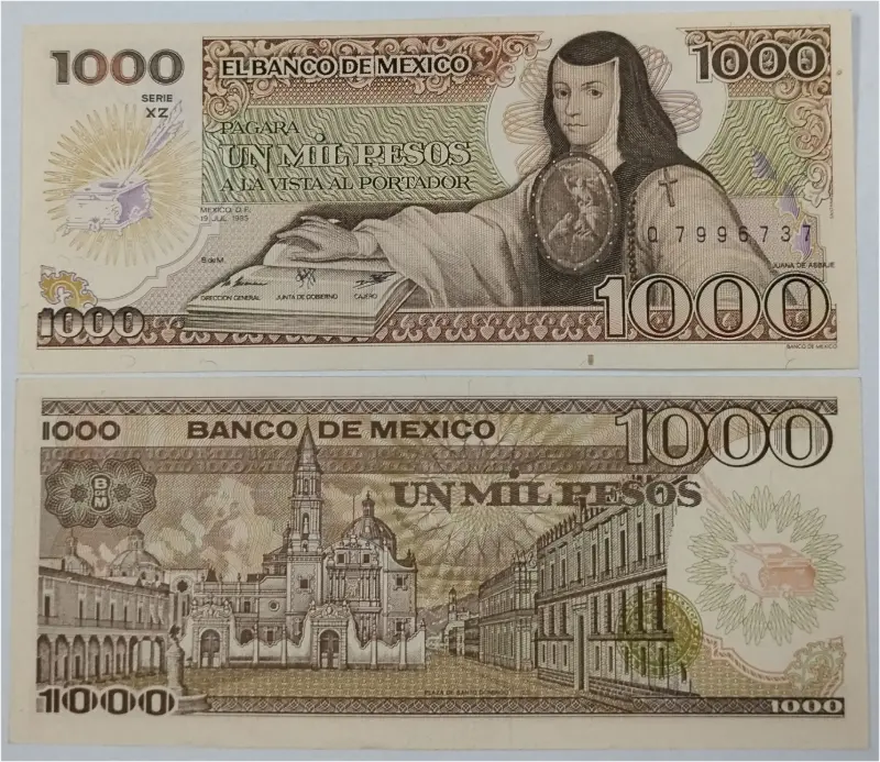 MEXICO - 1000 PESOS -  UNC MINT CONDITION (1983 & 1984) - 1