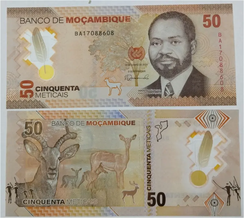 MOZAMBIQUE - 50 METICAIS POLYMER NOTE - UNC MINT CONDITION (2024) - 1