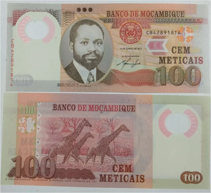 MOZAMBIQUE - 100 METICAIS  POLYMER NOTE -  UNC MINT CONDITION (2011 - 2017) - 1