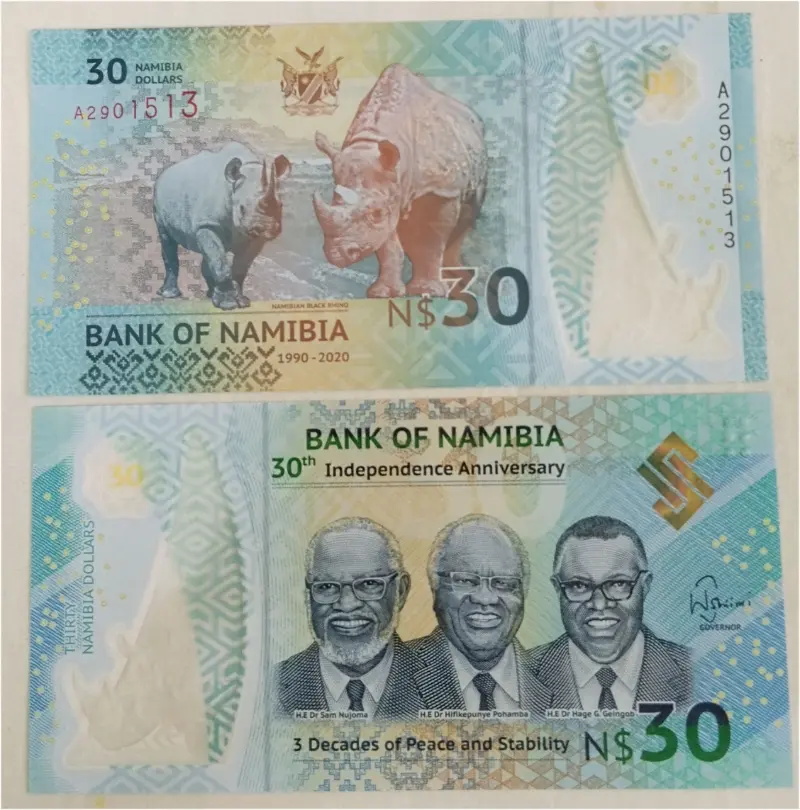 NAMIBIA - 30 DOLLAR COMMEMORATIVE - POLYMER NOTE -  UNC & MINT CONDITION (2020) - 1