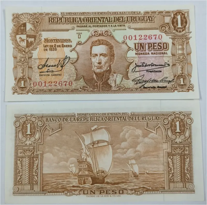 URUGUAY - 1 PESO - GEM UNC MINT CONDITION (1939) - 1