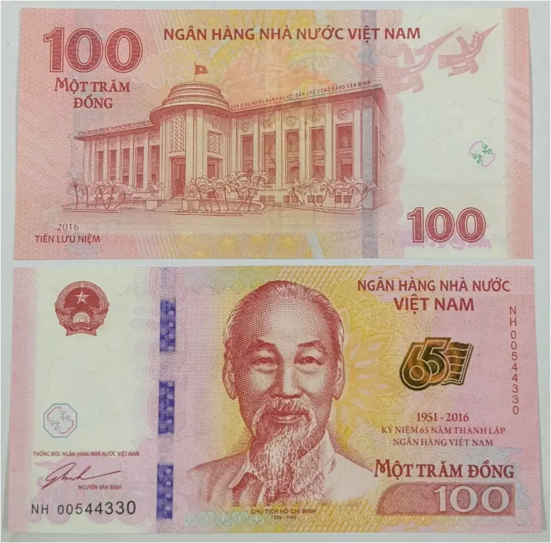 VIETNAM - 100 DONG COMMEMORATIVE - UNC CONDITION (2016) - 1
