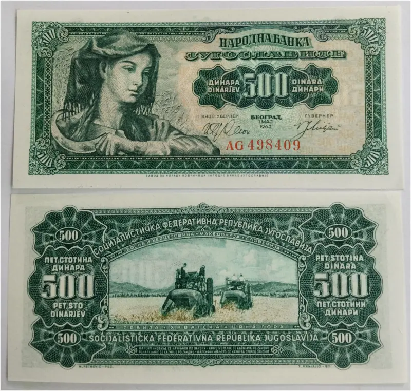 YUGOSLAVIA - 500 DINAR -  GEM UNC MINT CONDITION (1963) - 1
