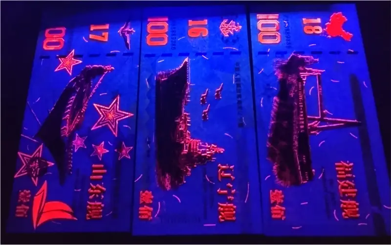 CHINA - 3 x DIFFERENT NOTES SET - UNC MINT CONDITION - UV LIGHT PROPERTY - 1