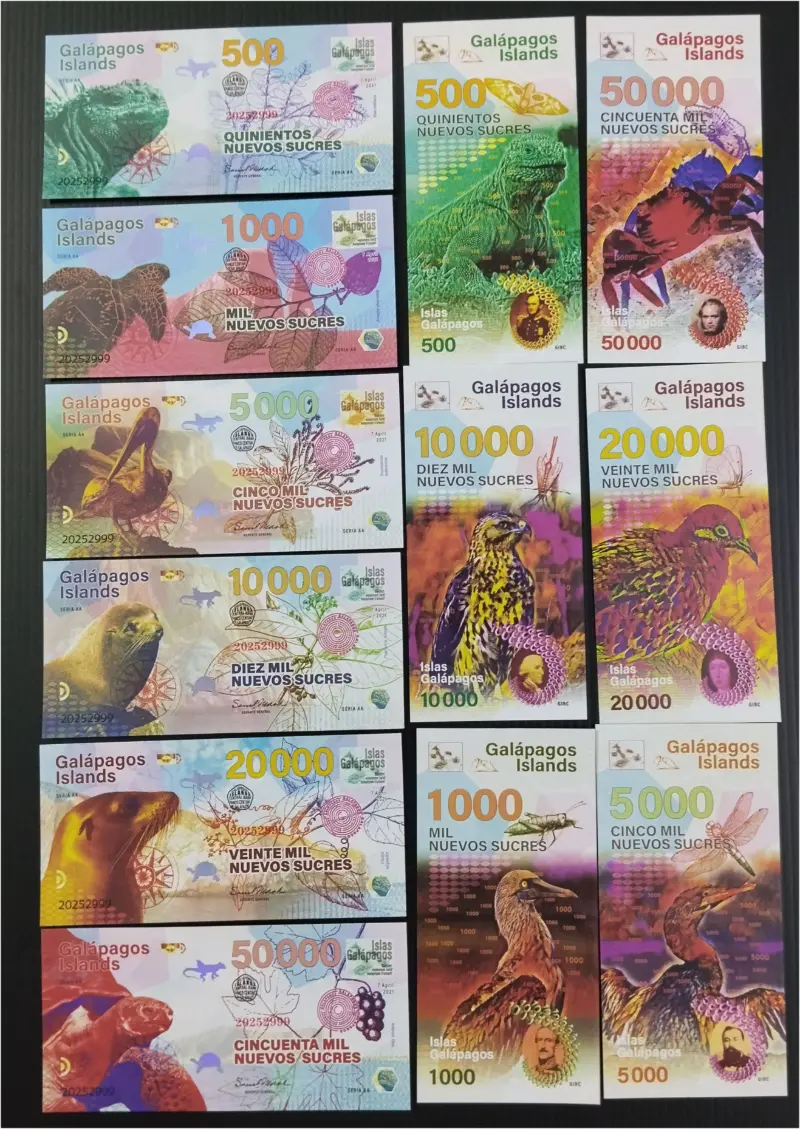 GALAPAGOS ISLAND - 6 x DIFFERENT NOTE SET - UNC MINT CONDITION (2021) - 1
