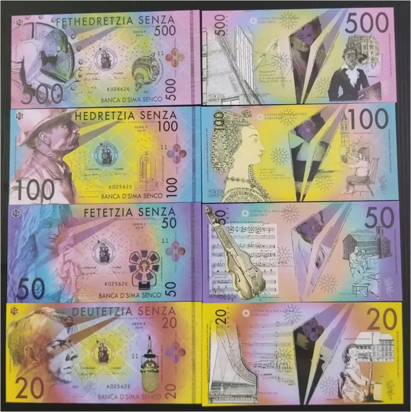 SIMA SENCO - FANTASY 4 x DIFFERENT NOTES SET - UNC MINT CONDITION (2016) - 1