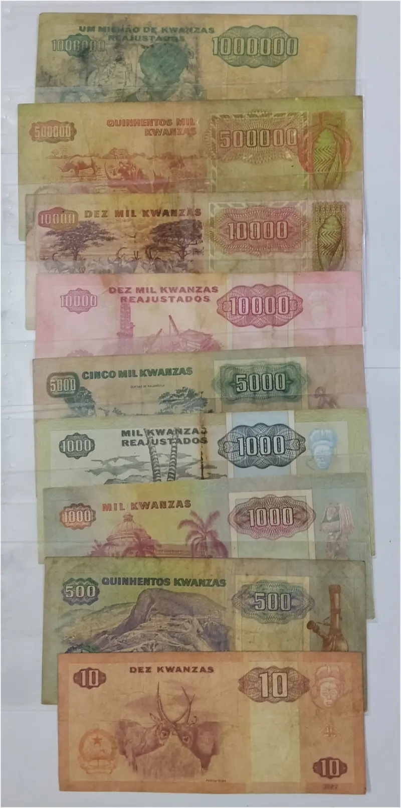 ANGOLA - 13 x DIFFERENT NOTES SET - USED CONDITION  - 1