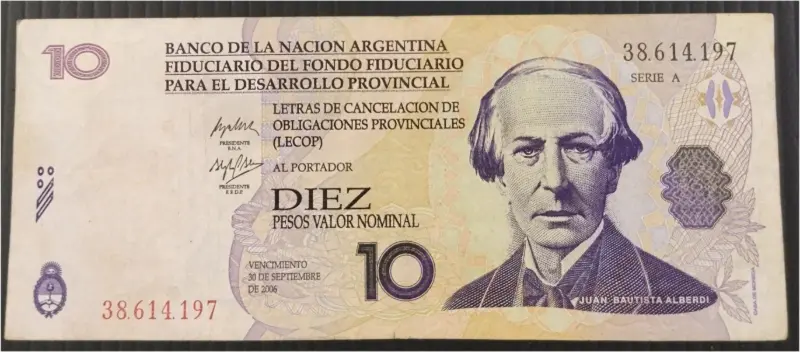 ARGENTINA - 10 PESOS LECOP - VF++ CONDITION (2001 - 2006) - 1