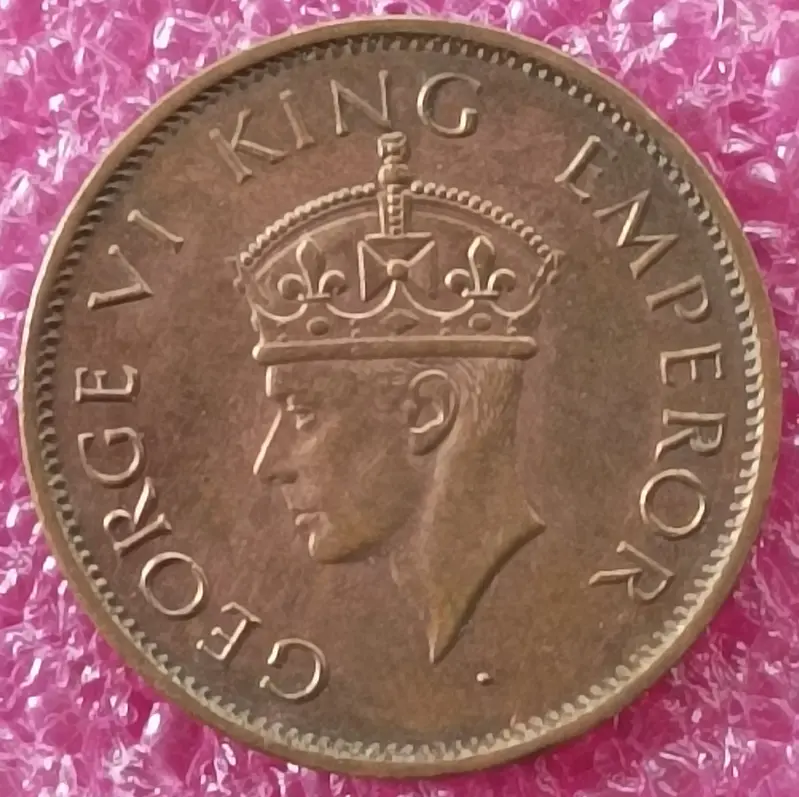 King George VI -   One Quarter Anna ( 1/4 Anna ) Coin ( 1938 - 1942 ) ,  British India - 100