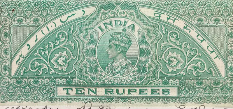 BRITISH INDIA - KING GEORGE VI ( KG VI) - 10 Rupees  - Stamp Paper , Bond Paper , Revenue , Fiscal , NON JUDICIAL - 1
