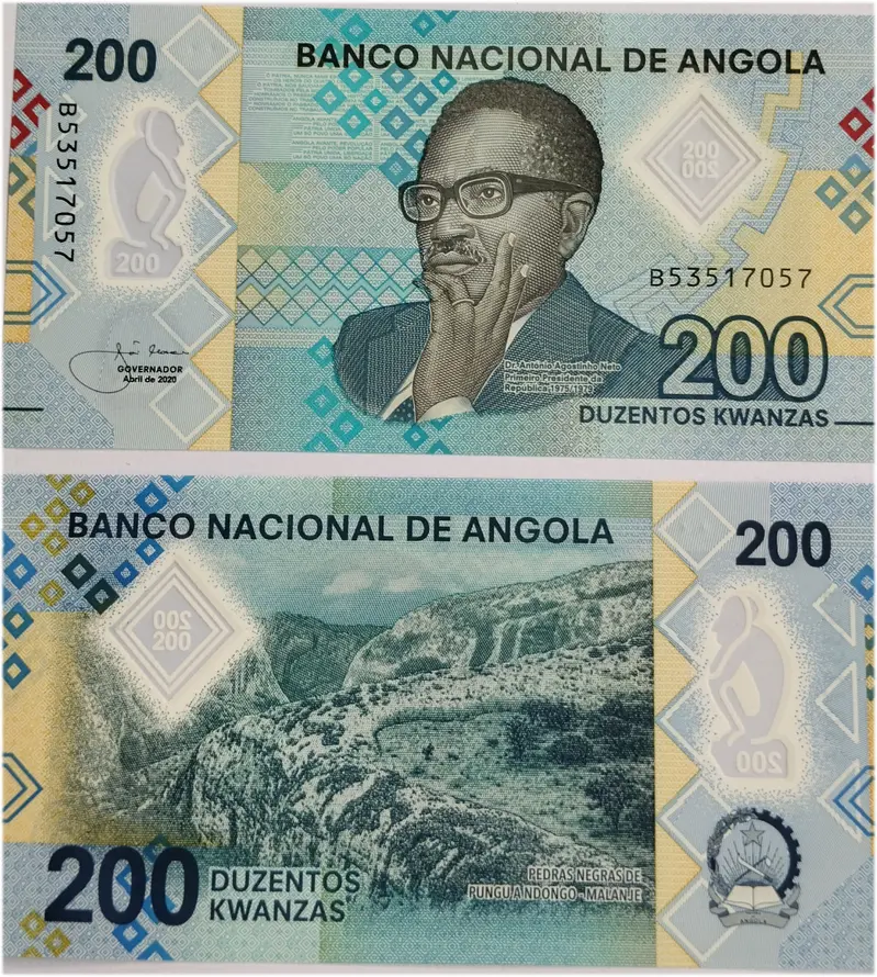 ANGOLA - 200 KWANZAS  -  POLIMER NOTE - UNC & MINT CONDITION - 1