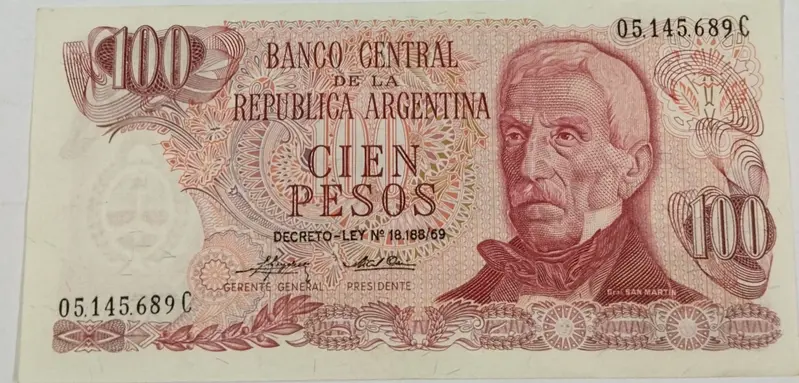 ARGENTINA - 100 PESOS LEY - UNC & MINT CONDITION ( 1973 ) - 1