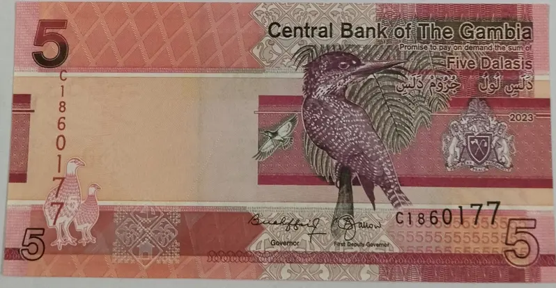 GAMBIA - 5 Dalasis - UNC & MINT CONDITION (2023) - 1