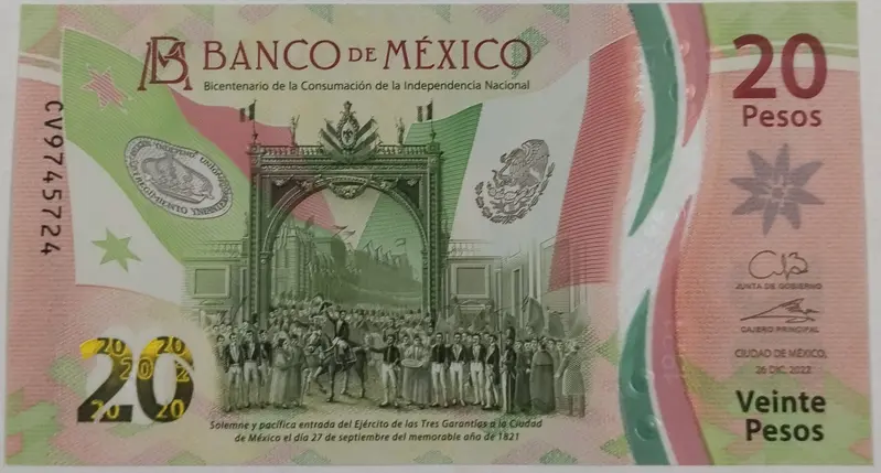 MEXICO - 20 PESOS - COMMEMORATIVE - UNC & MINT CONDITION (1821 - 2021) - 1