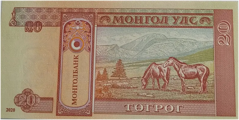 MONGOLIA - 20 TUGRIK - UNC & MINT CONDITION  - 1