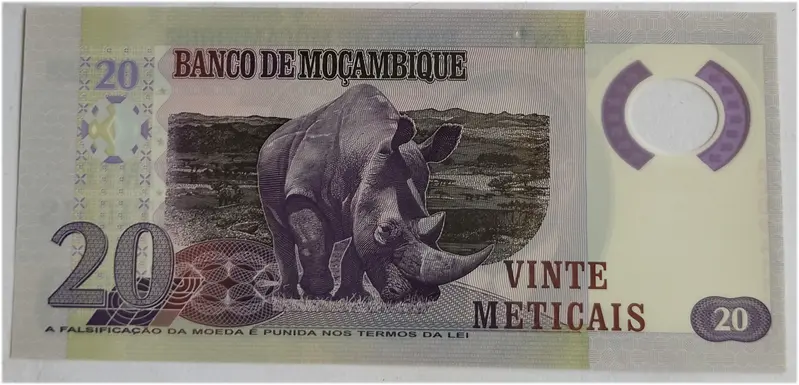 MOZAMBIQUE - 20 METICAIS - POLYMER NOTE - UNC & MINT CONDITION (2011) - 1