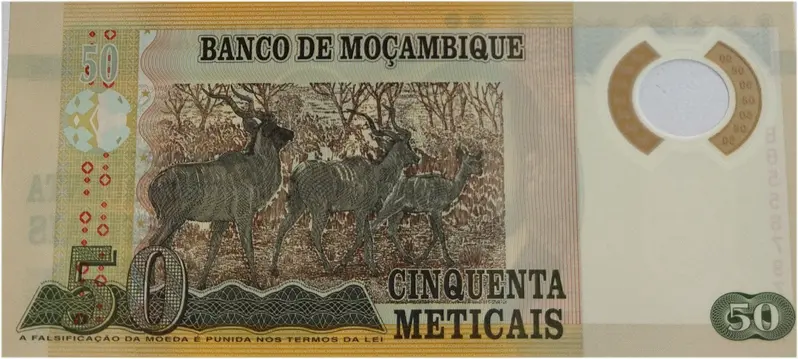 MOZAMBIQUE - 50 METICAIS - POLYMER NOTE - UNC & MINT CONDITION - 1